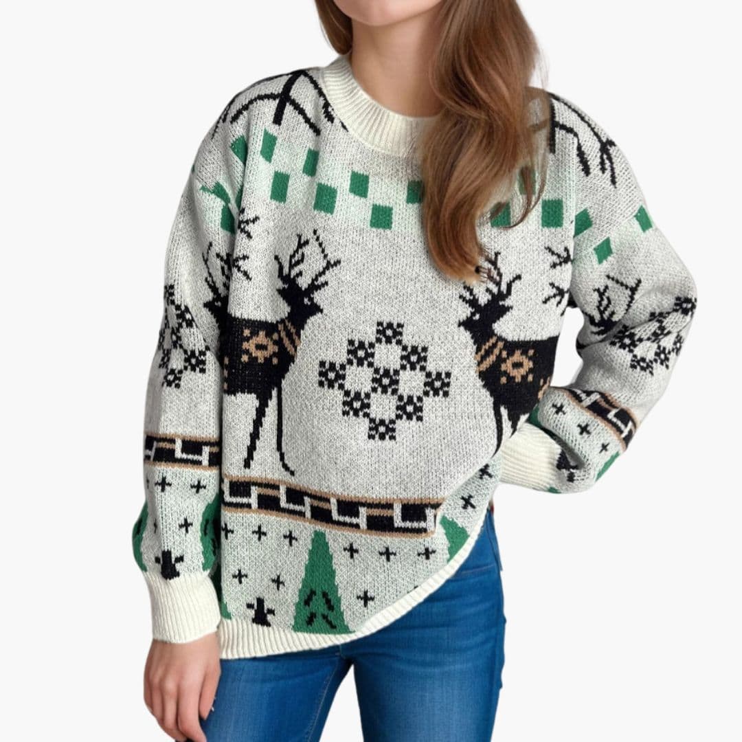 Pull de Noël femme avec motif renne