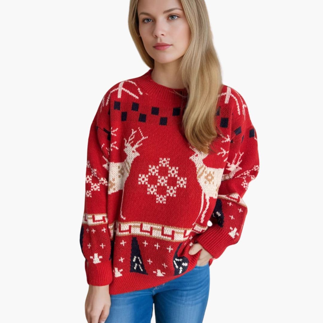 Pull de Noël femme avec motif renne