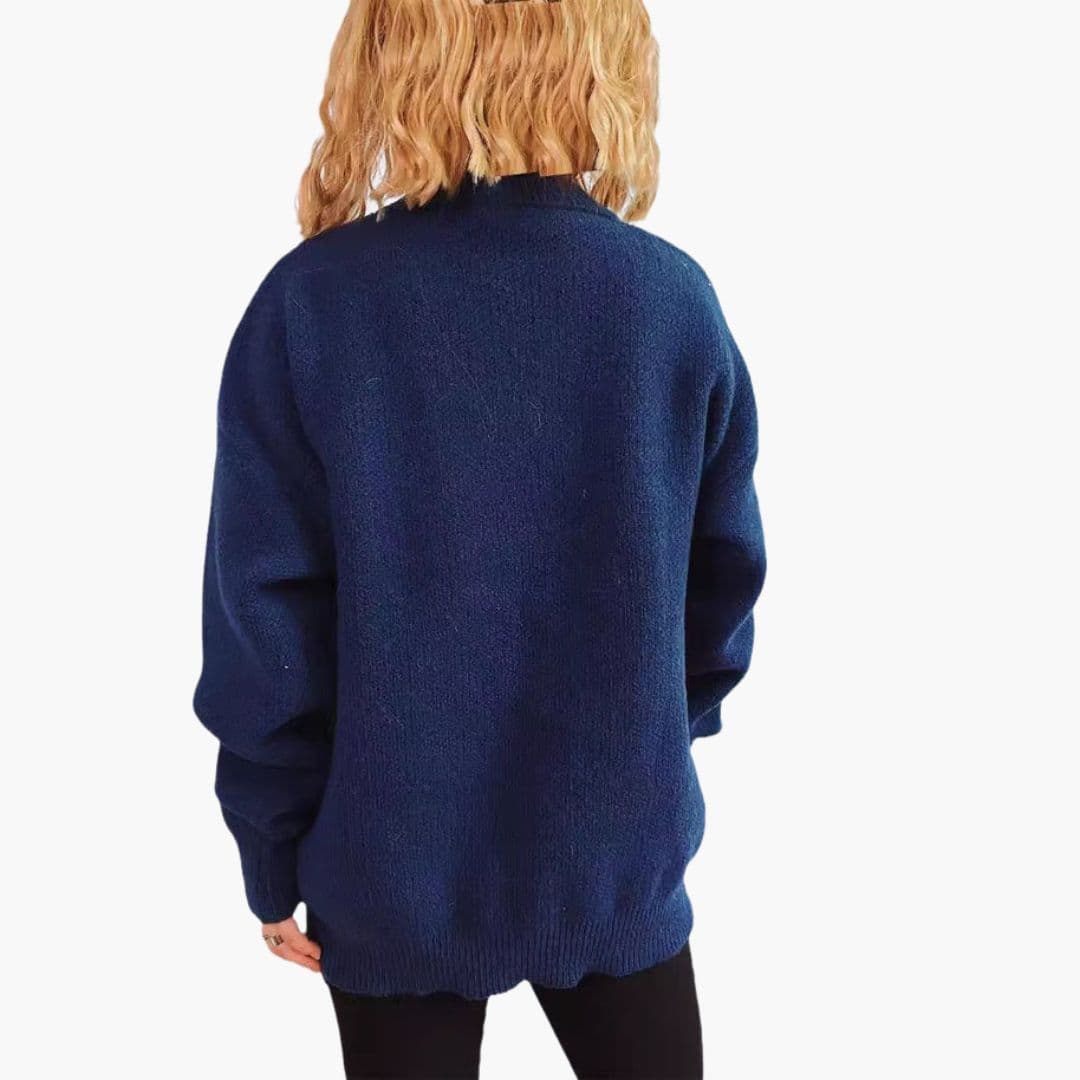 Pull de Noël oversize femme tricoté avec motif Père Noël