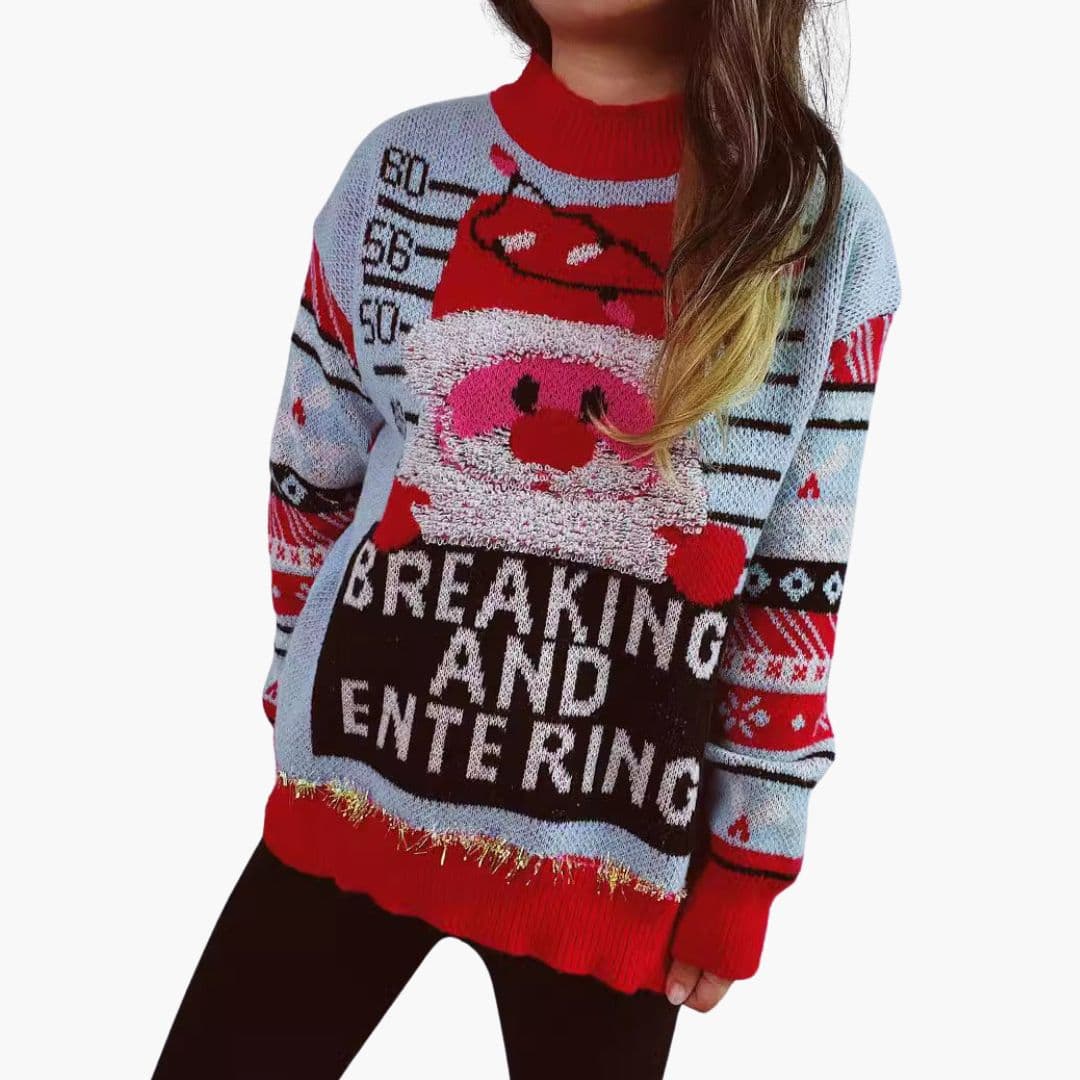 Pull de Noël pour femme avec motif du Père Noël