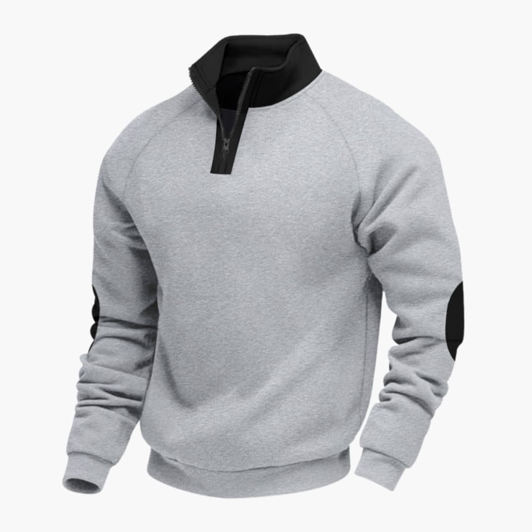 Felpa sportiva da uomo con collo alto e chiusura lampo