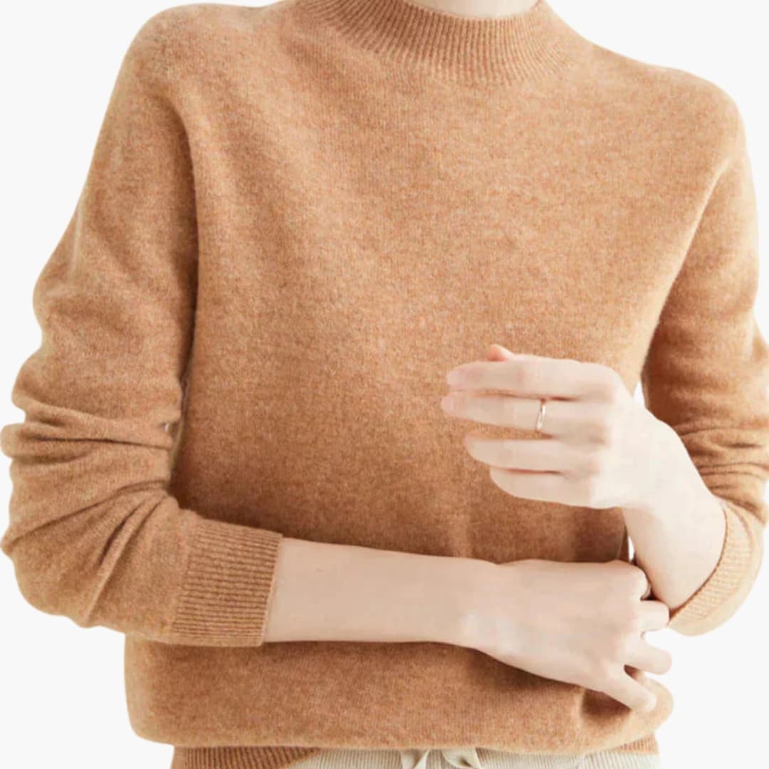 Suéter de cachemira de lujo para mujer con superficie tejida suave