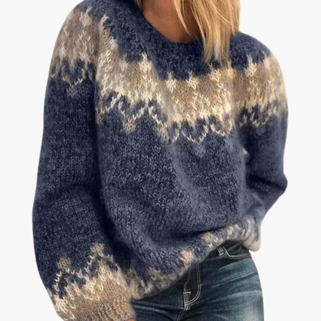 Pull en maille à motif nordique pour femme