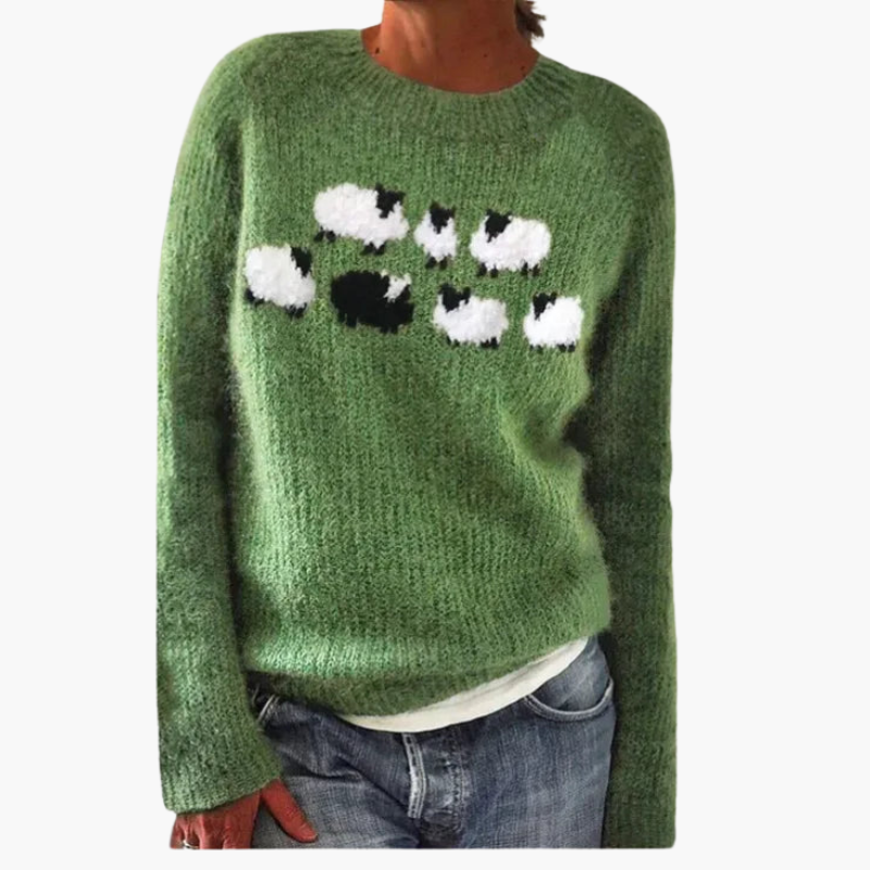 Pull en maille pour femme à rayures multicolores et encolure bateau