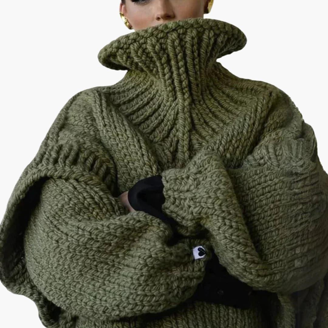 Pull femme à col roulé et manches longues