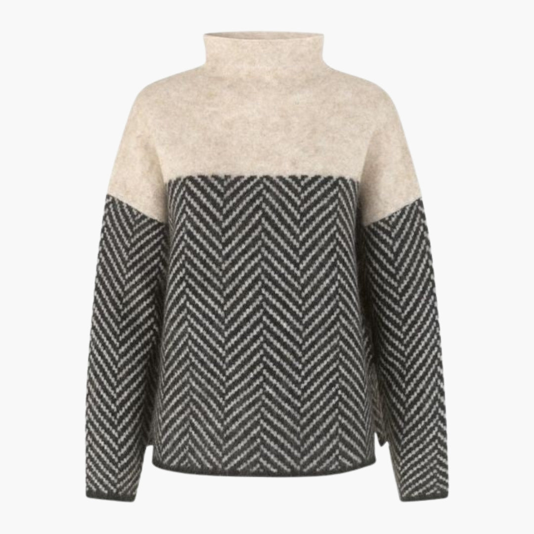 Damestrui met coltrui en chevronpatroon