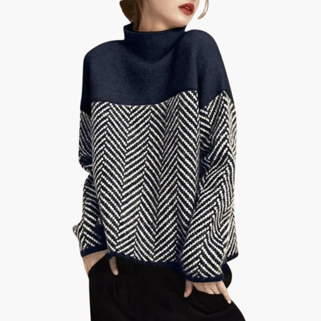 Damestrui met coltrui en chevronpatroon