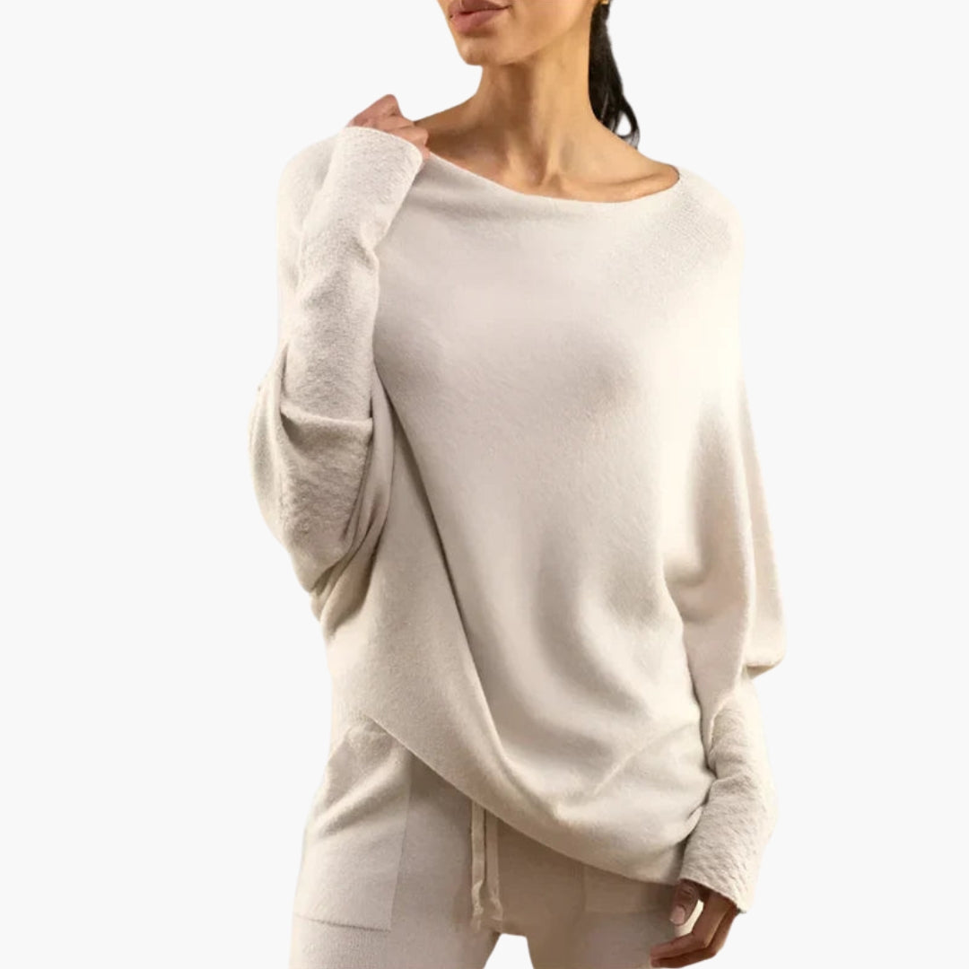 Maglione donna con scollo ampio e maniche lunghe