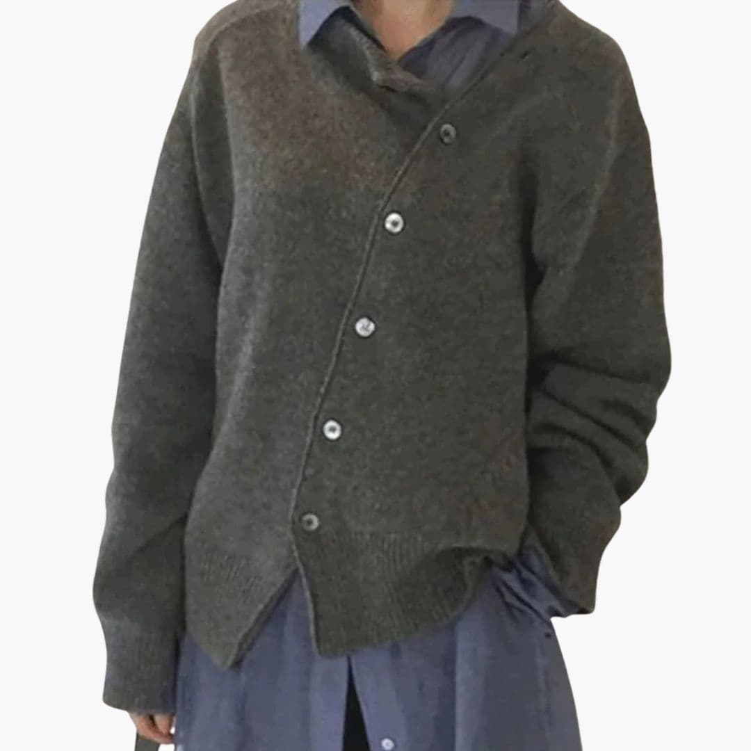 Suéter de mujer con cierre asimétrico de botones