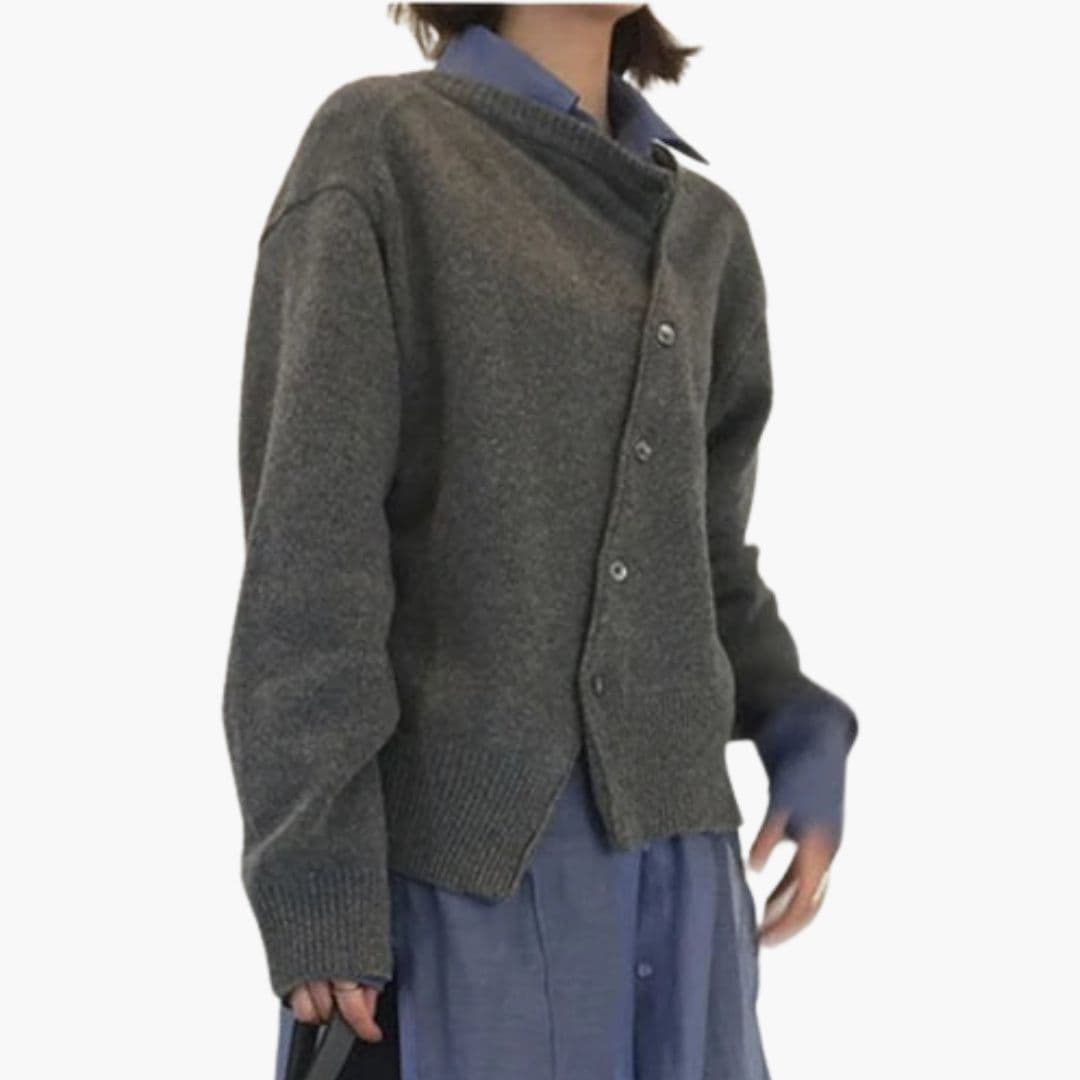 Suéter de mujer con cierre asimétrico de botones