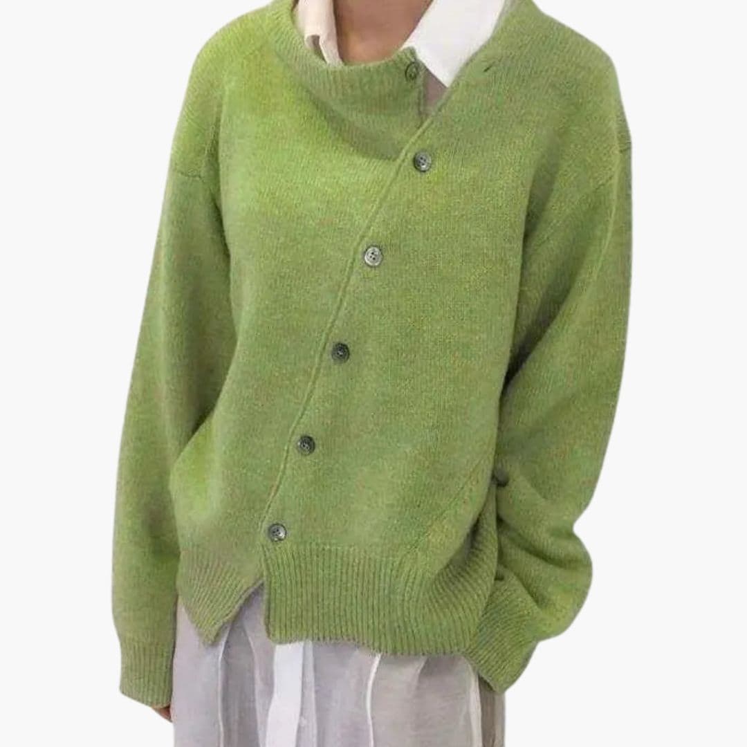 Suéter de mujer con cierre asimétrico de botones