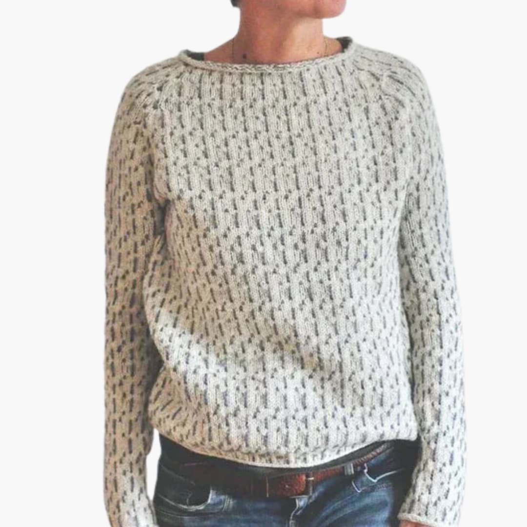 Sudadera de mujer con estampado, cuello redondo y dobladillo recto