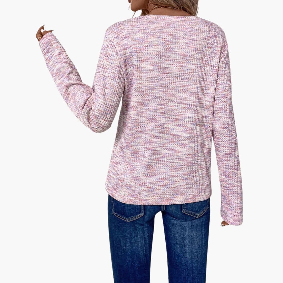 Pull femme à surface texturée et demi zip