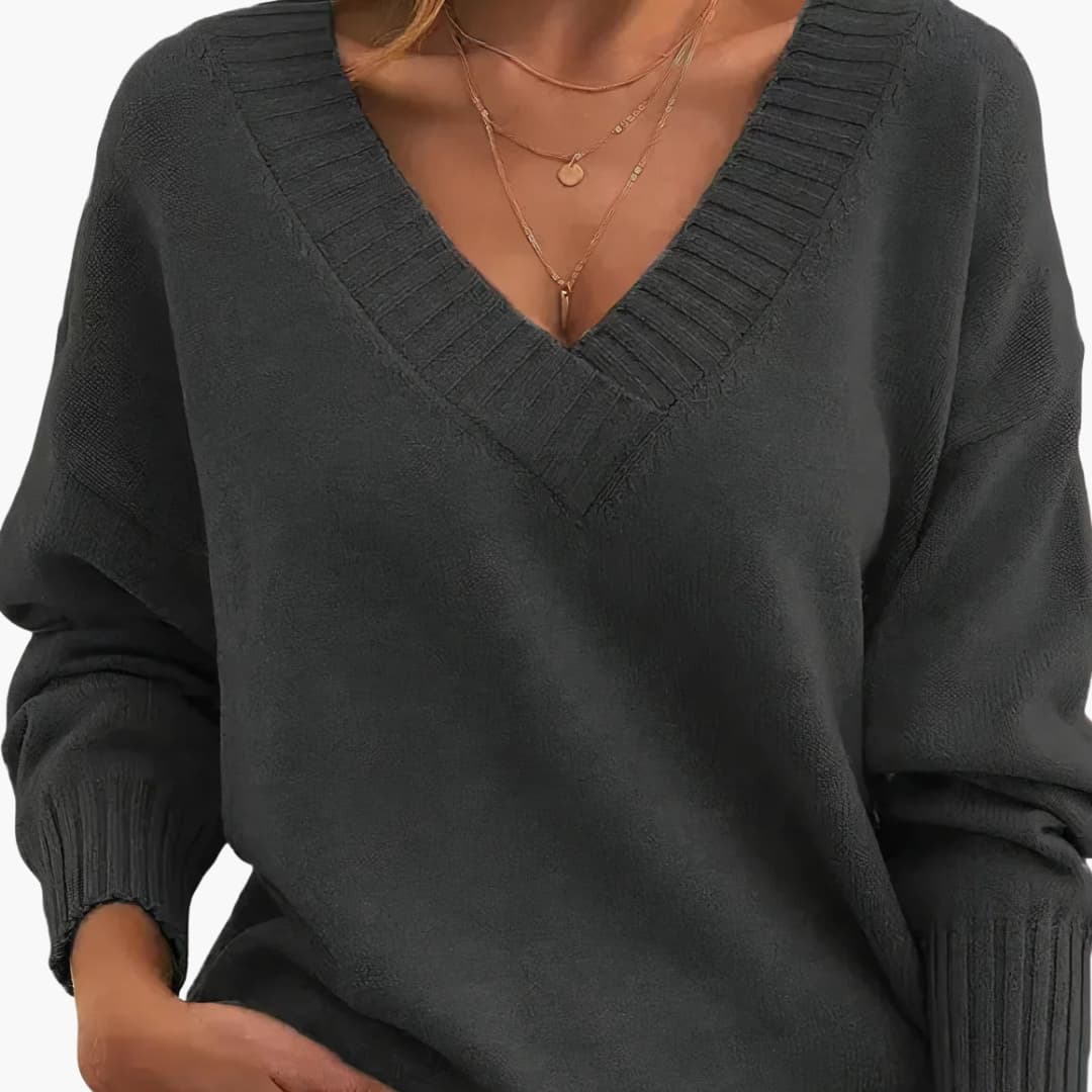 Camisola de mulher com decote redondo e corte regular