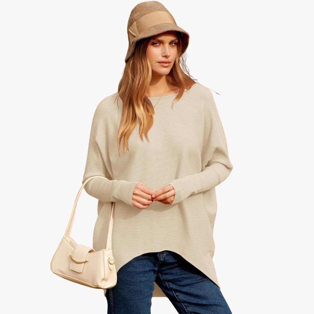 Top mujer cuello barco con mangas largas