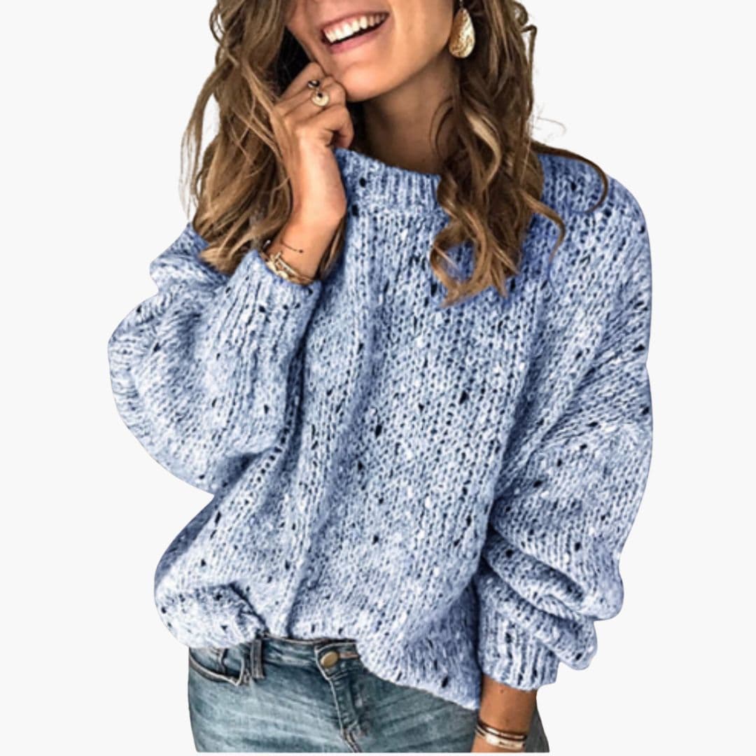 Pull femme col rond avec manches longues