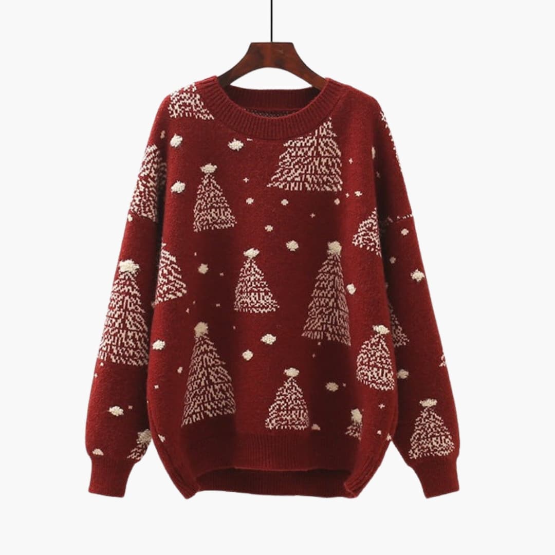 Pull femme col rond avec ourlet côtelé