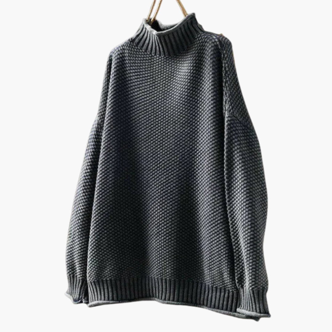 Pull femme col roulé avec poignets côtelés