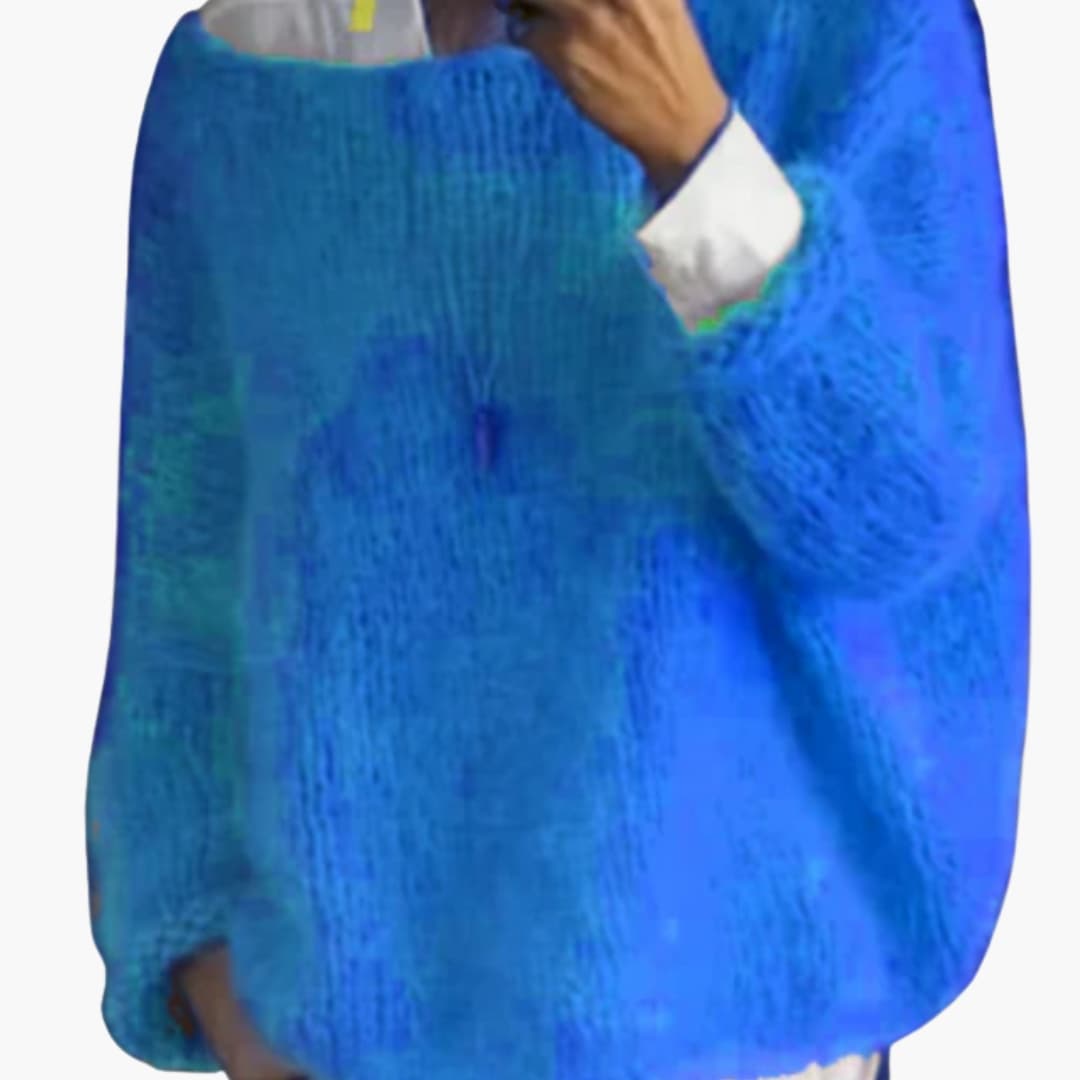 Pull femme oversize en maille avec surface texturée