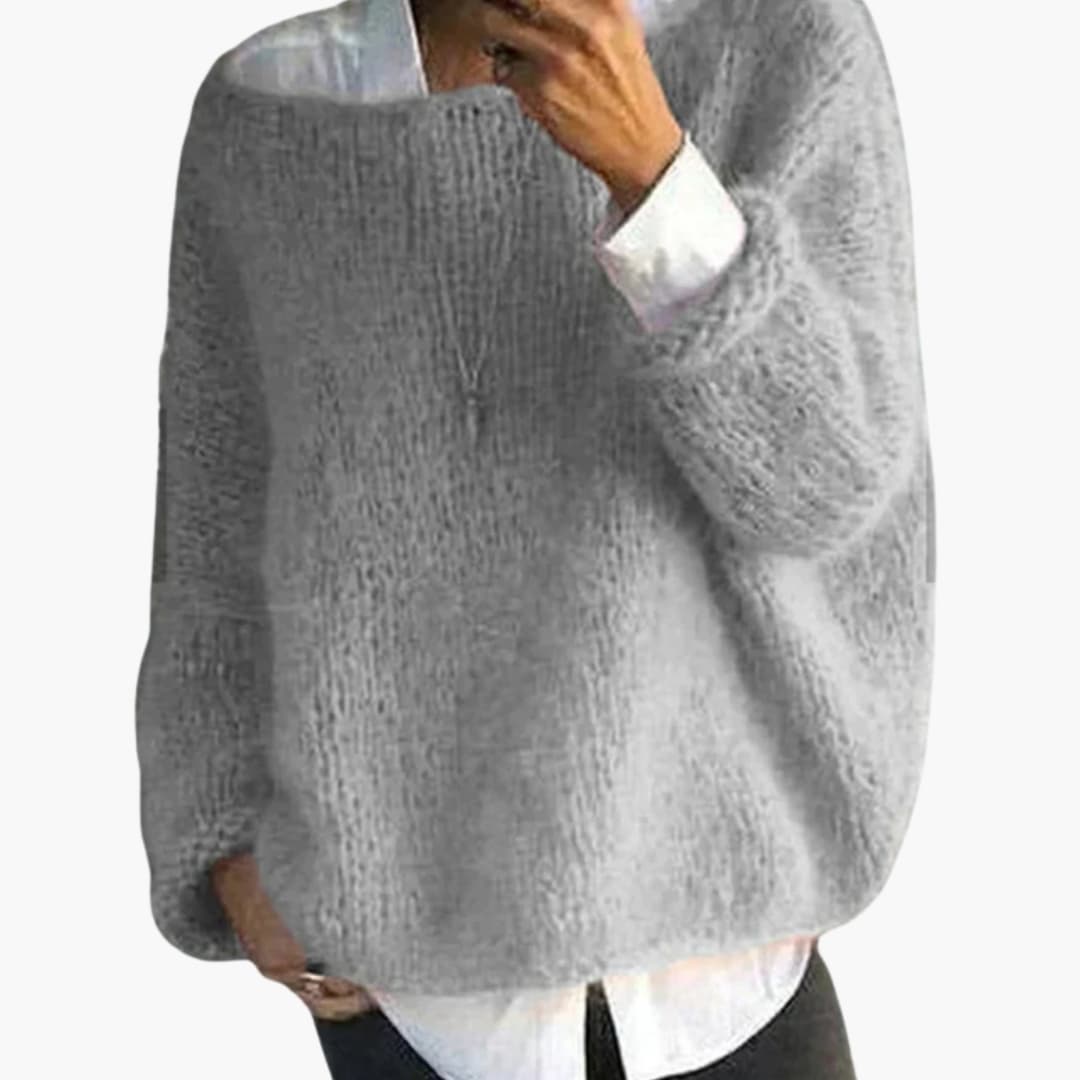 Pull femme oversize en maille avec surface texturée