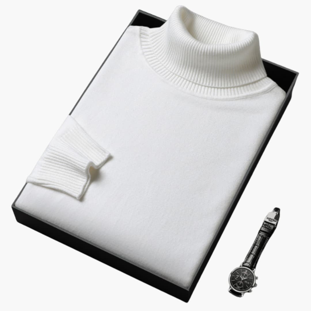 Herrtröja med polokrage, slim fit och långa ärmar