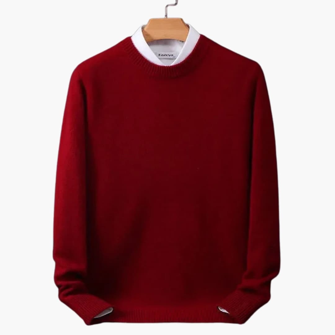 Pull homme avec col rond et surface tricotée