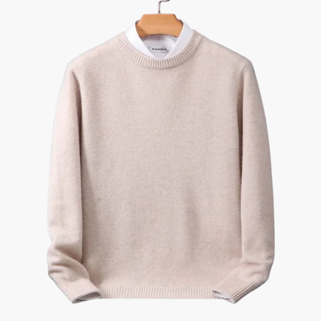 Pull homme avec col rond et surface tricotée
