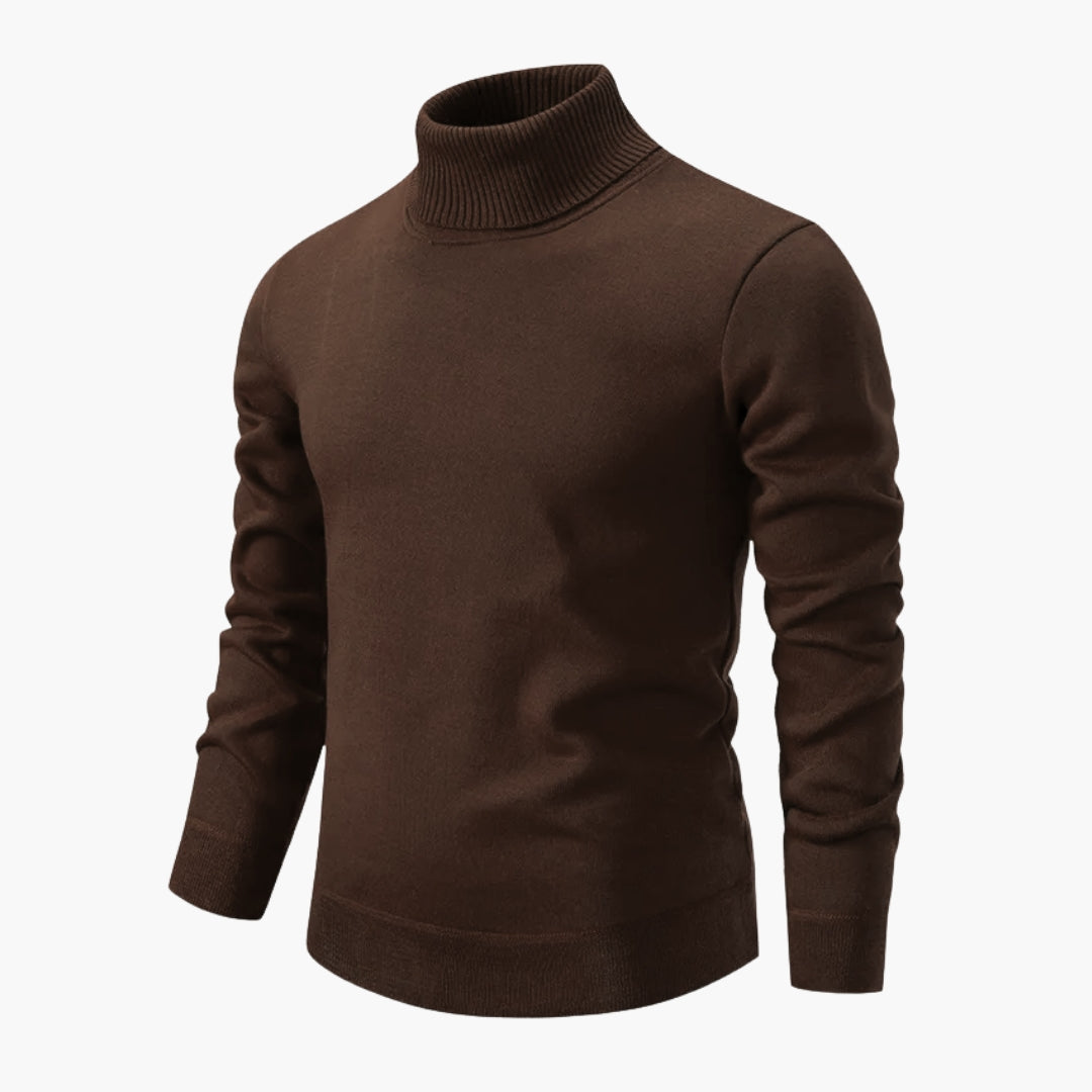 Herrtröja med polokrage och ribbad halsringning