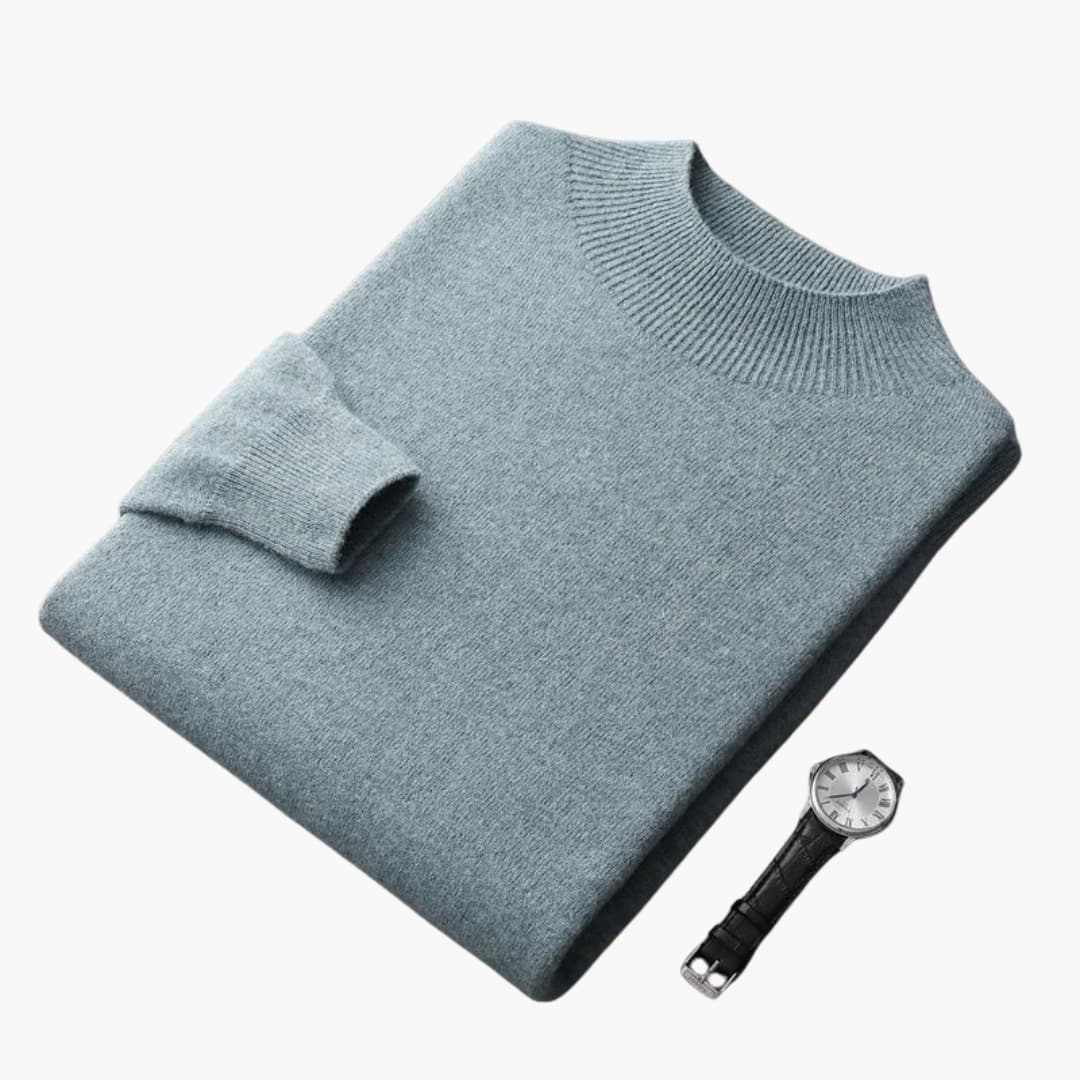 Herrtröja i stickat med långa ärmar och rak passform