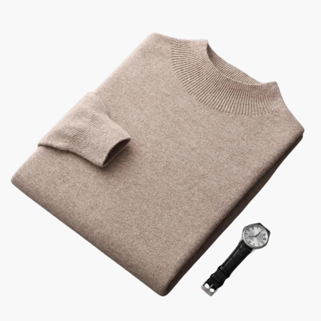 Herrtröja i stickat med långa ärmar och rak passform