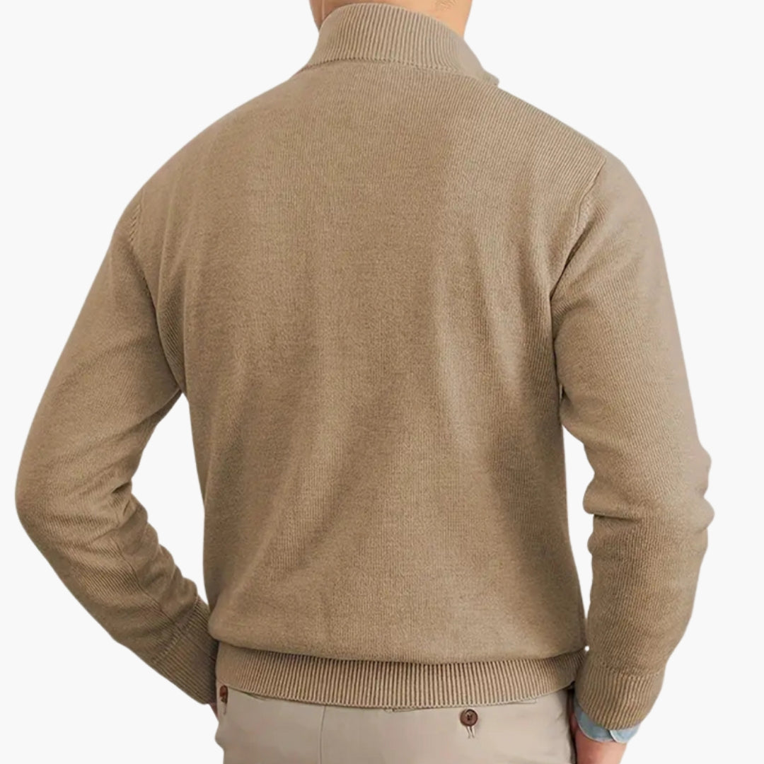 Pull homme en maille avec col montant