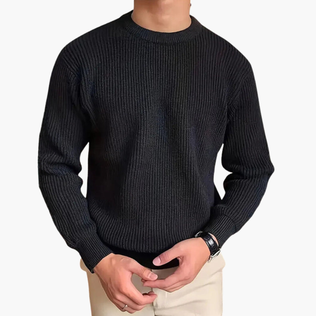 Pull homme en maille côtelée coupe ample