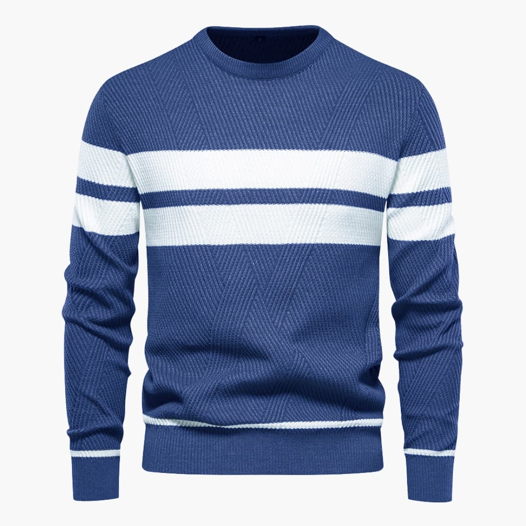 Pull rayé à col rond pour homme