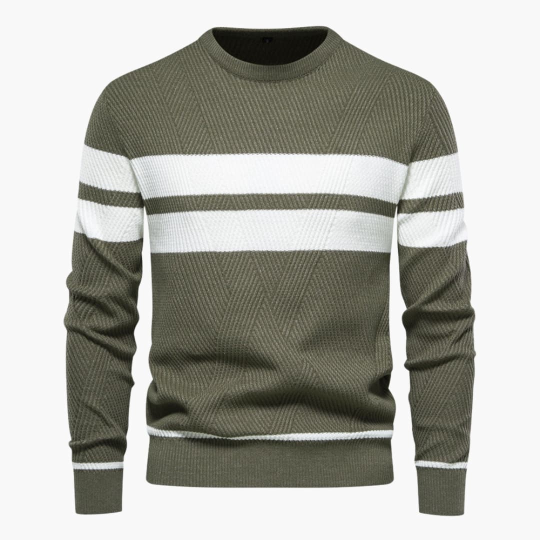 Pull rayé à col rond pour homme