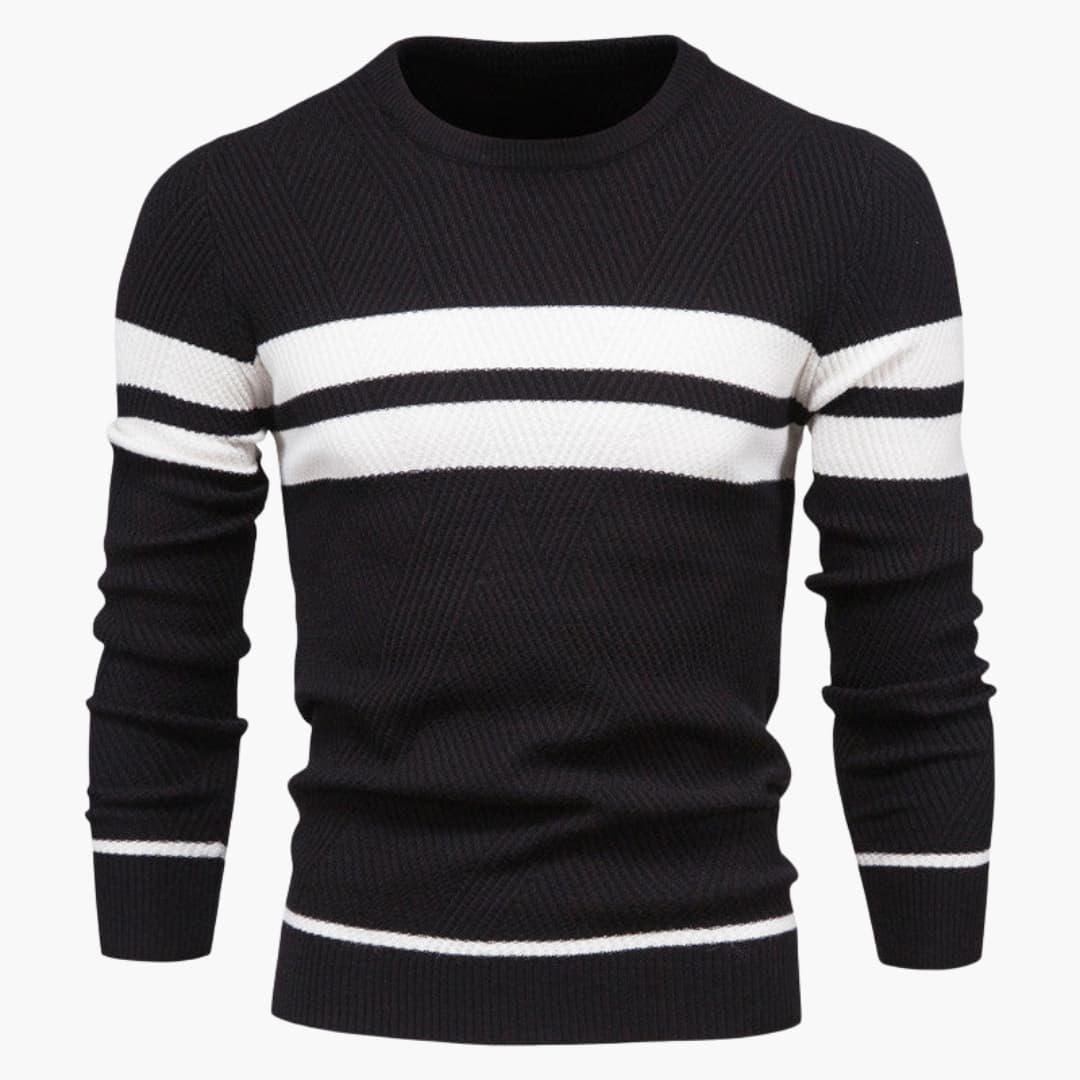Pull rayé à col rond pour homme