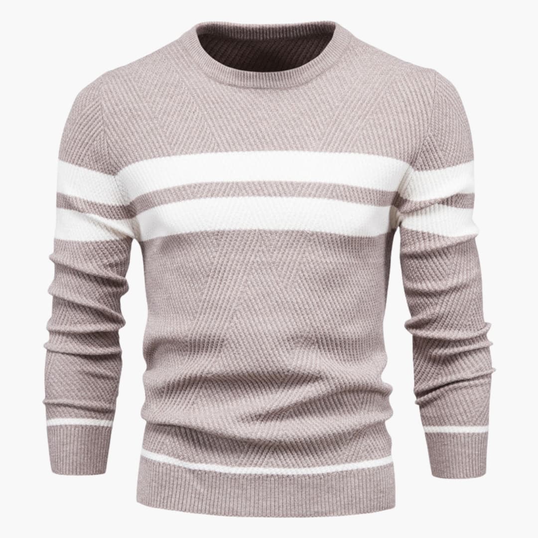Pull rayé à col rond pour homme
