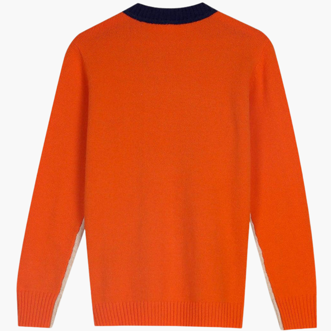 Maglione da donna con maniche a contrasto e orlo a coste