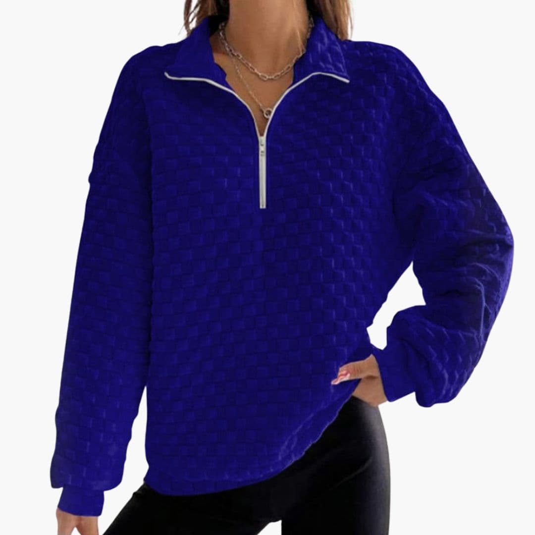Women's zip-up jacket with stand-up collar
