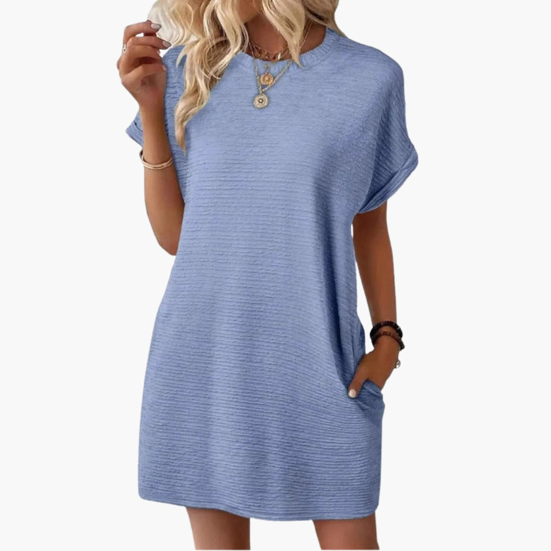 Vestito corto donna con maniche risvoltate