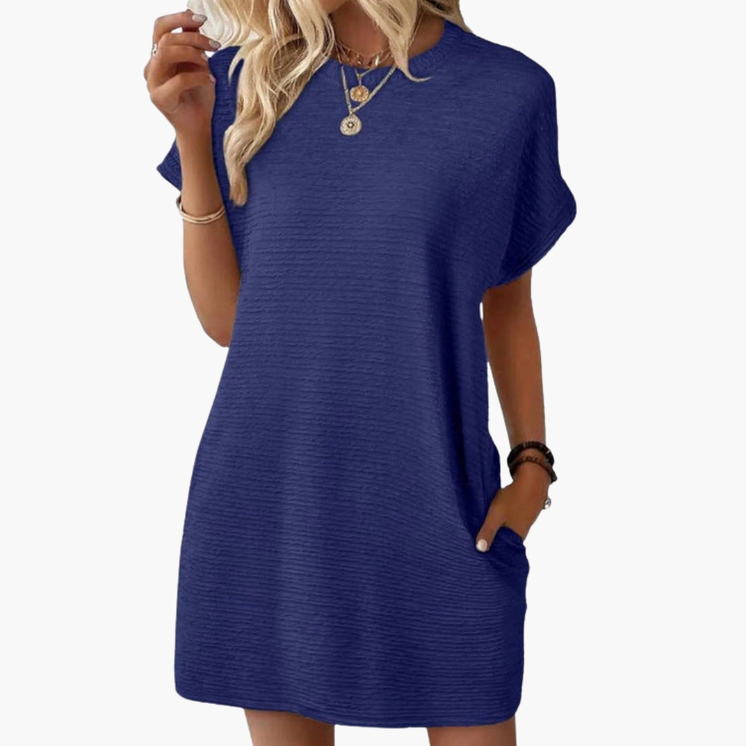 Vestito corto donna con maniche risvoltate
