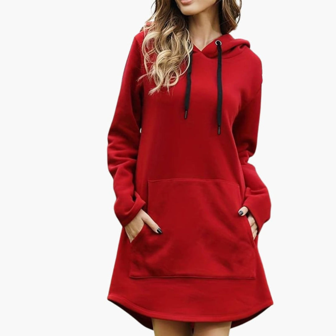 Vestito da donna con cappuccio e tasca a marsupio