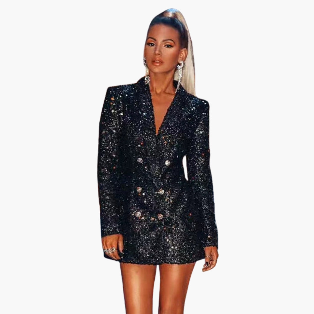 Robe blazer femme avec surface pailletée