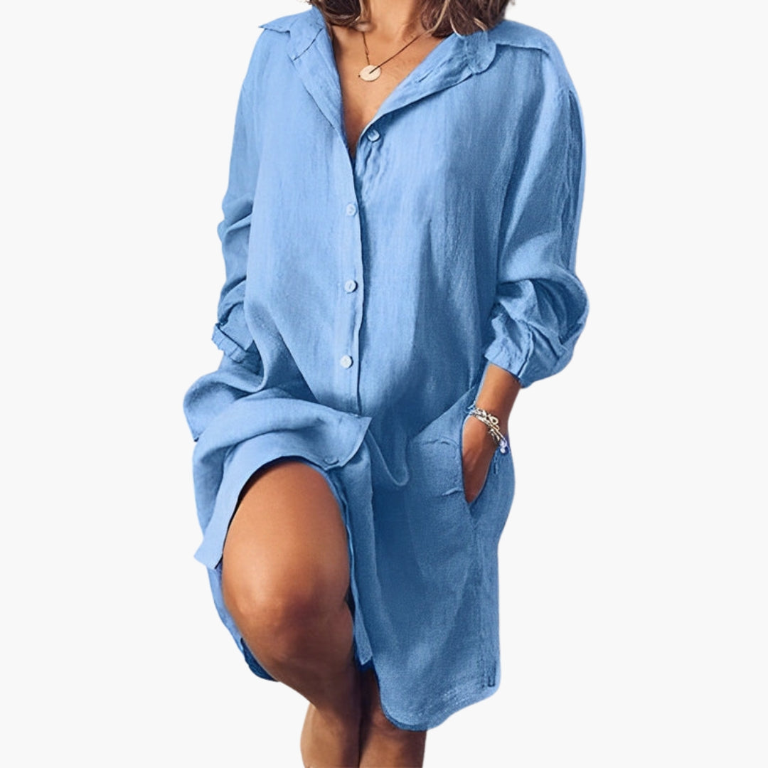 Vestito camicia donna a maniche lunghe