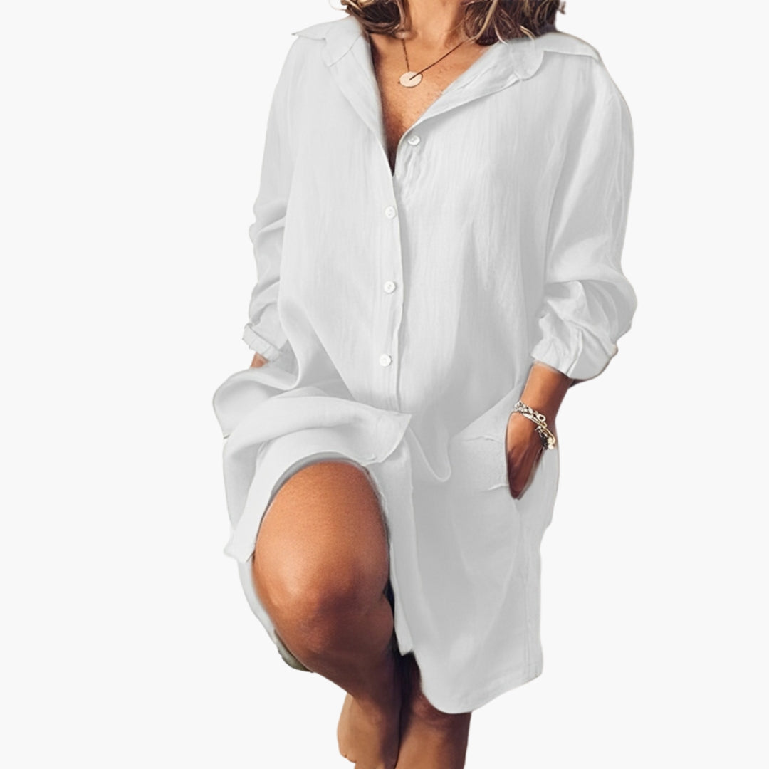 Vestito camicia donna a maniche lunghe