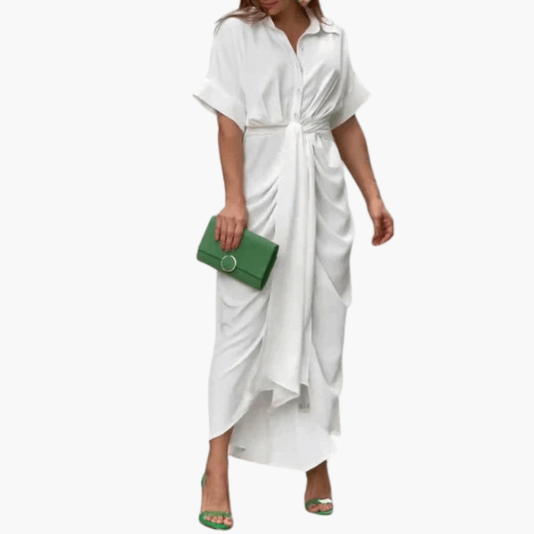 Robe chemise femme avec ceinture et boutonnage devant