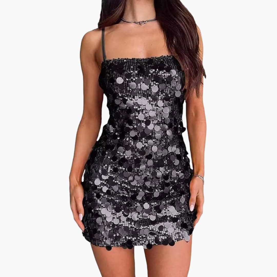 Robe courte pour femme avec motif en spirale et fines bretelles