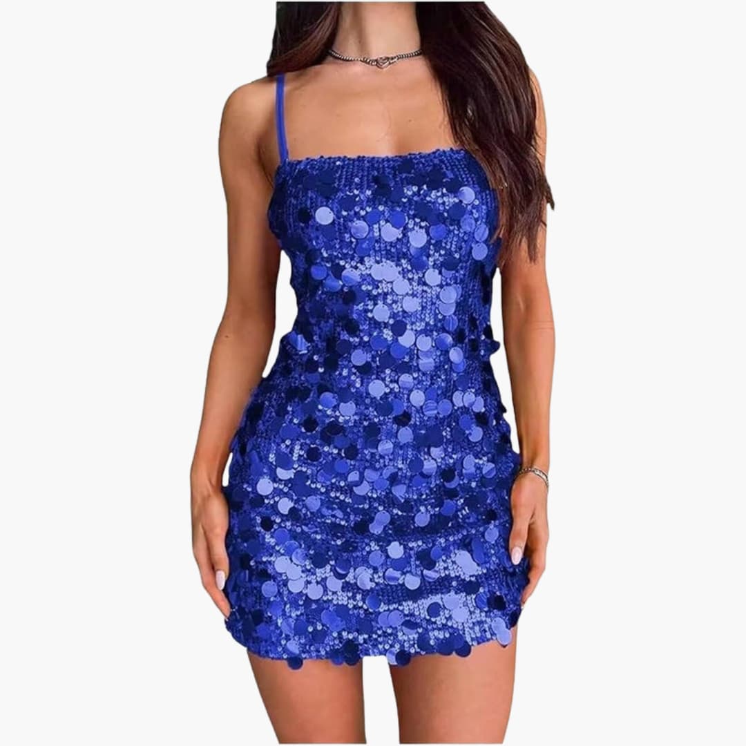 Robe courte pour femme avec motif en spirale et fines bretelles