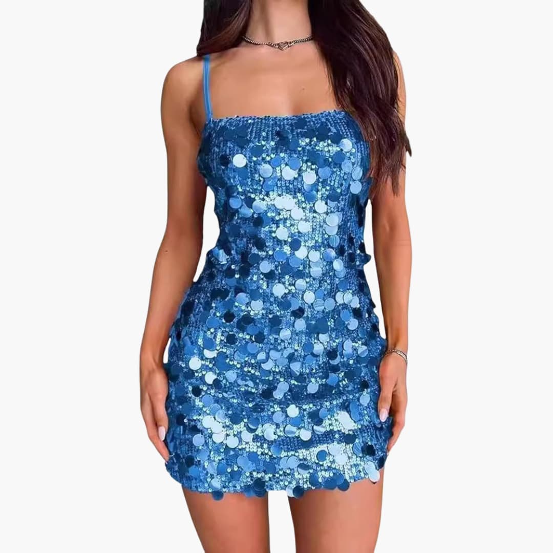 Robe courte pour femme avec motif en spirale et fines bretelles