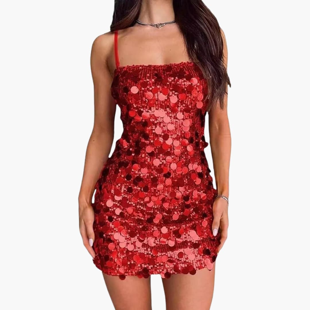 Robe courte pour femme avec motif en spirale et fines bretelles