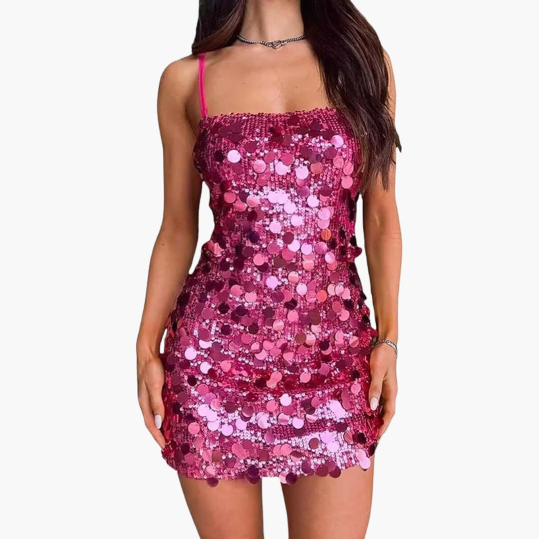 Robe courte pour femme avec motif en spirale et fines bretelles